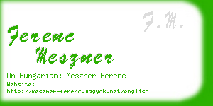 ferenc meszner business card